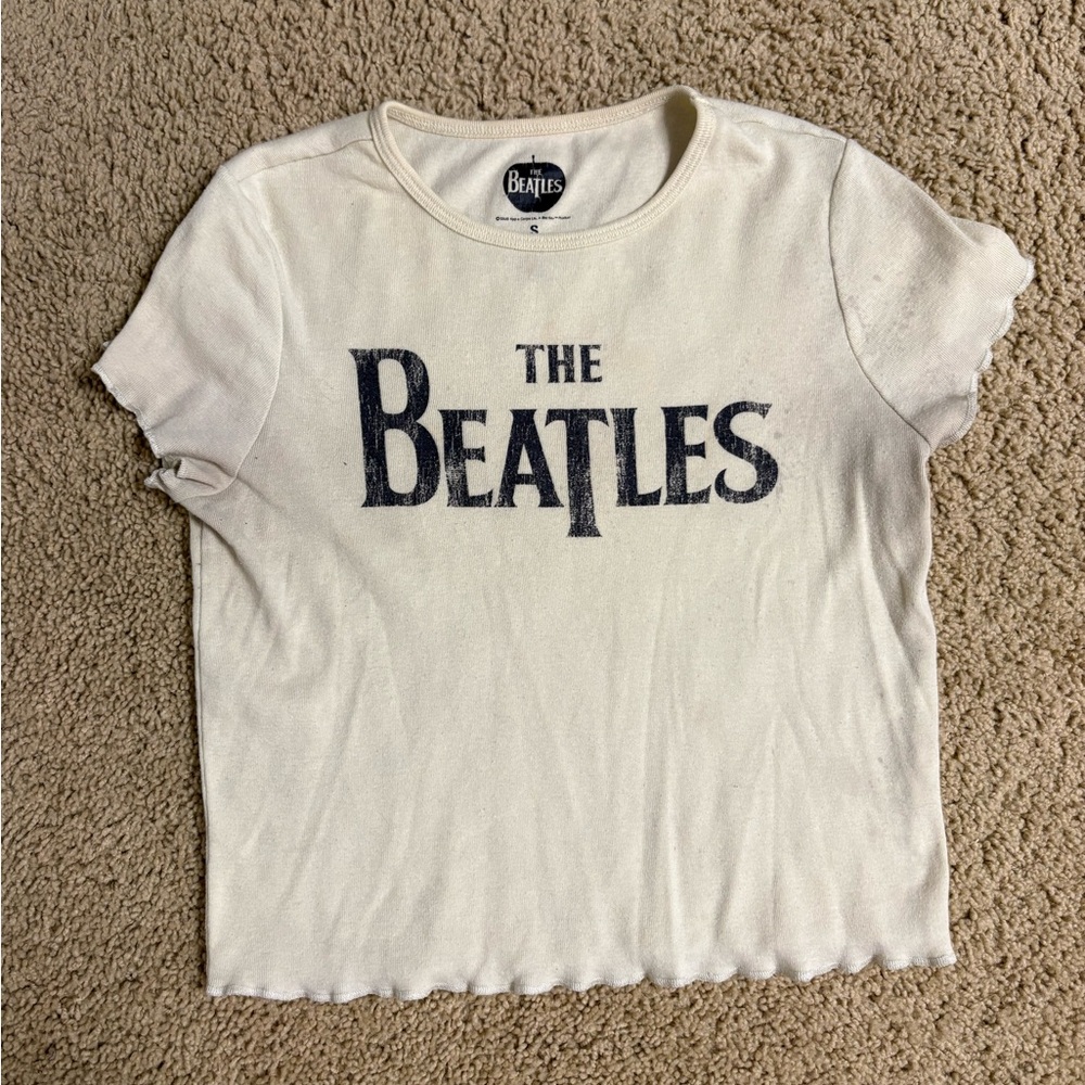 The Beatles Off-White Tee with Black Logo